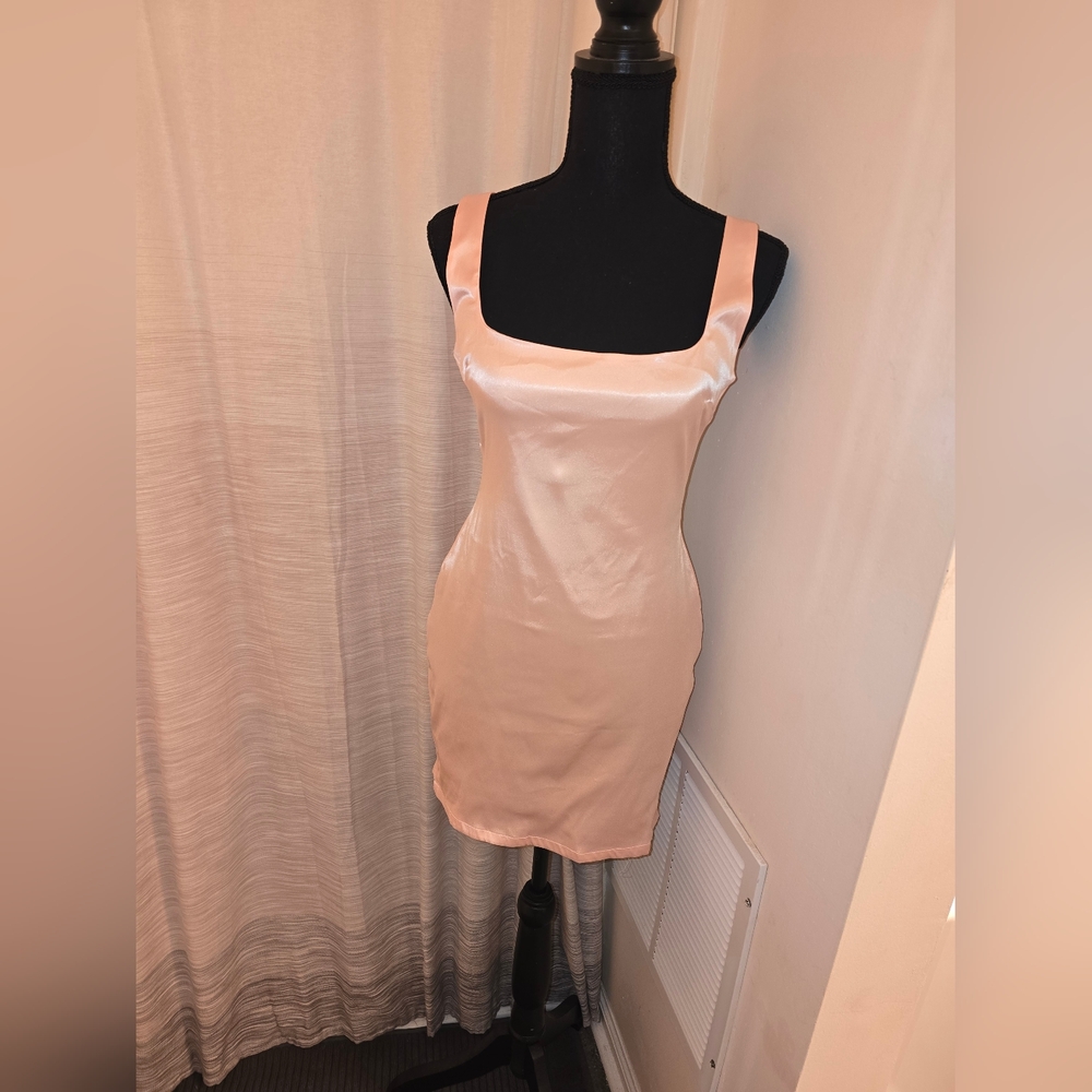 Blush Satin Slip MiniDress